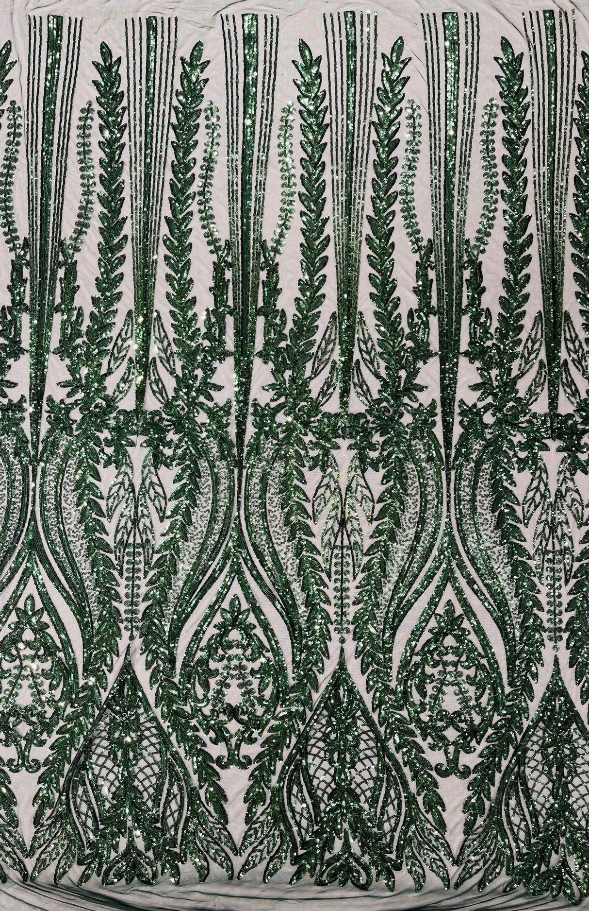 Damask Sequin Fabric - Damask Sequin Mesh, 54" Width (1 Yard)