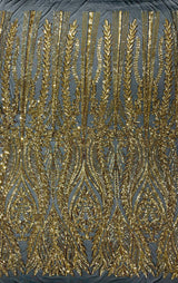 Damask Sequin Fabric - Damask Sequin Mesh, 54" Width (1 Yard)