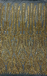 Damask Sequin Fabric - Damask Sequin Mesh, 54" Width (1 Yard)