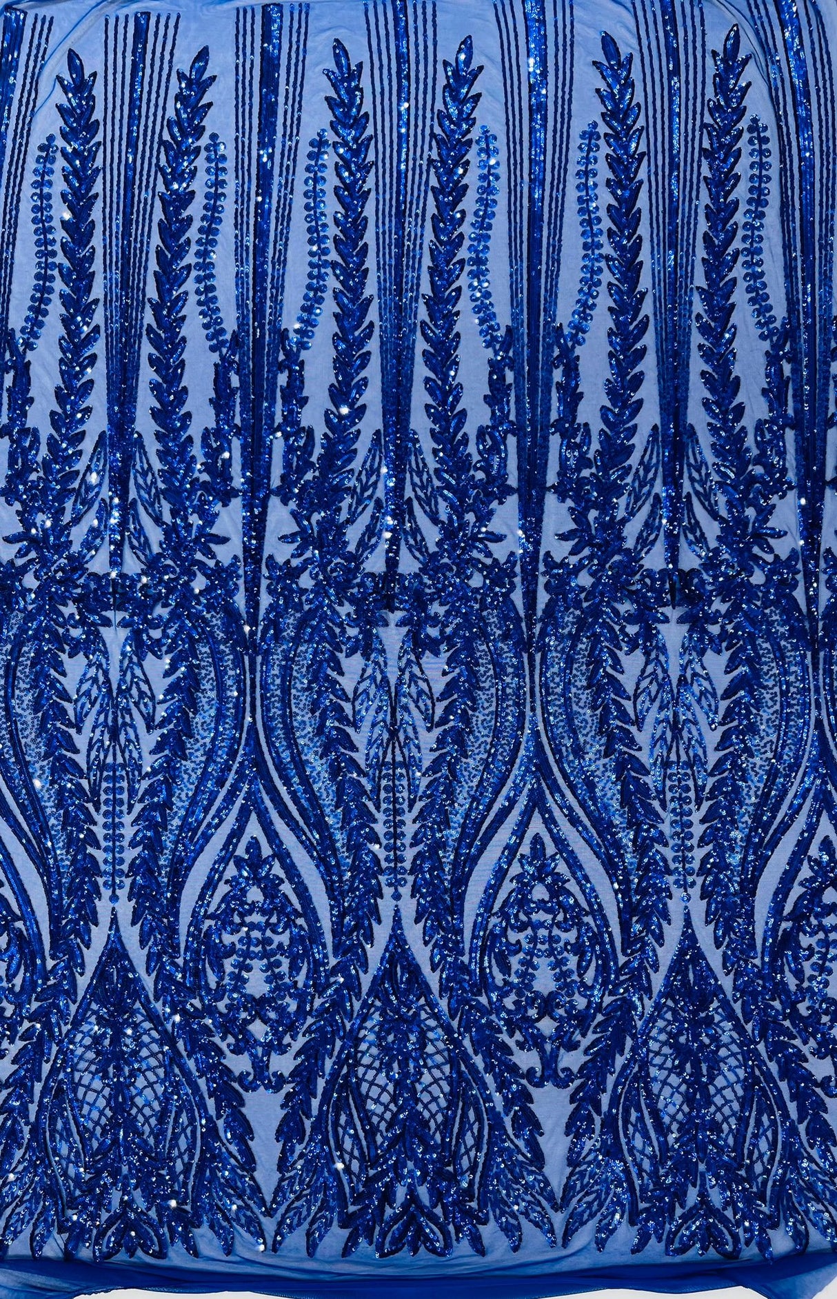 Damask Sequin Fabric - Damask Sequin Mesh, 54" Width (1 Yard)