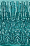Damask Sequin Fabric - Damask Sequin Mesh, 54" Width (1 Yard)