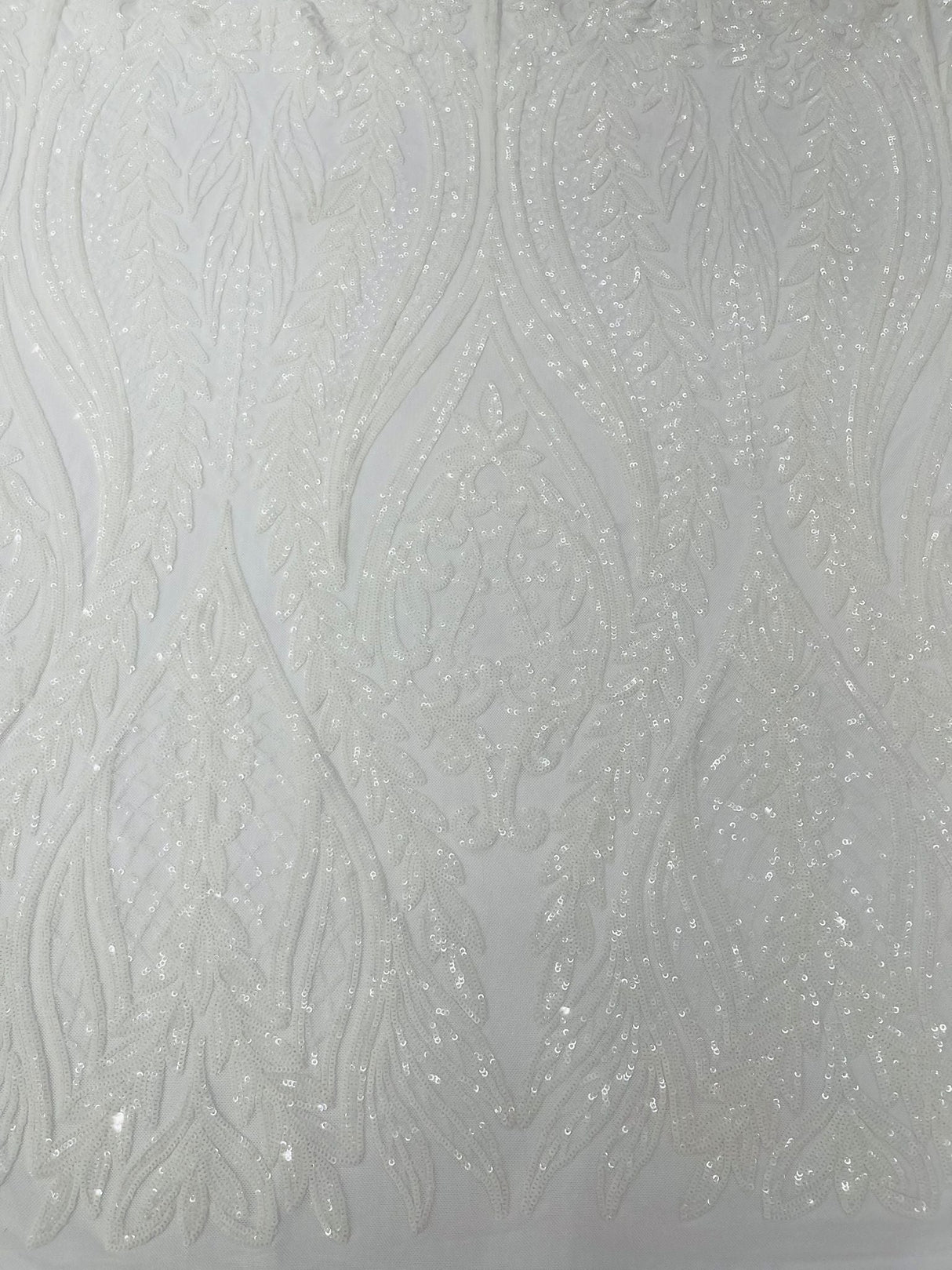 Damask Sequin Fabric - Damask Sequin Mesh, 54" Width (1 Yard)