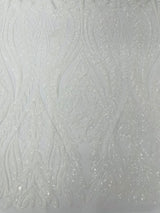 Damask Sequin Fabric - Damask Sequin Mesh, 54" Width (1 Yard)