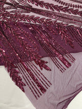 Damask Sequin Fabric - Damask Sequin Mesh, 54" Width (1 Yard)