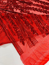 Damask Sequin Fabric - Damask Sequin Mesh, 54" Width (1 Yard)