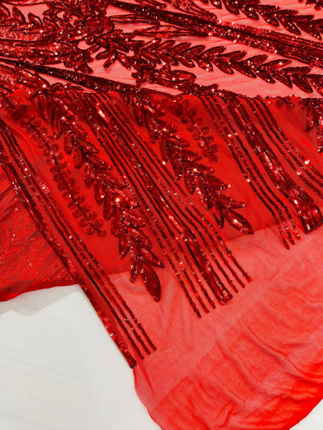 Damask Sequin Fabric - Damask Sequin Mesh, 54" Width (1 Yard)