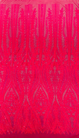 Damask Sequin Fabric - Damask Sequin Mesh, 54" Width (1 Yard)