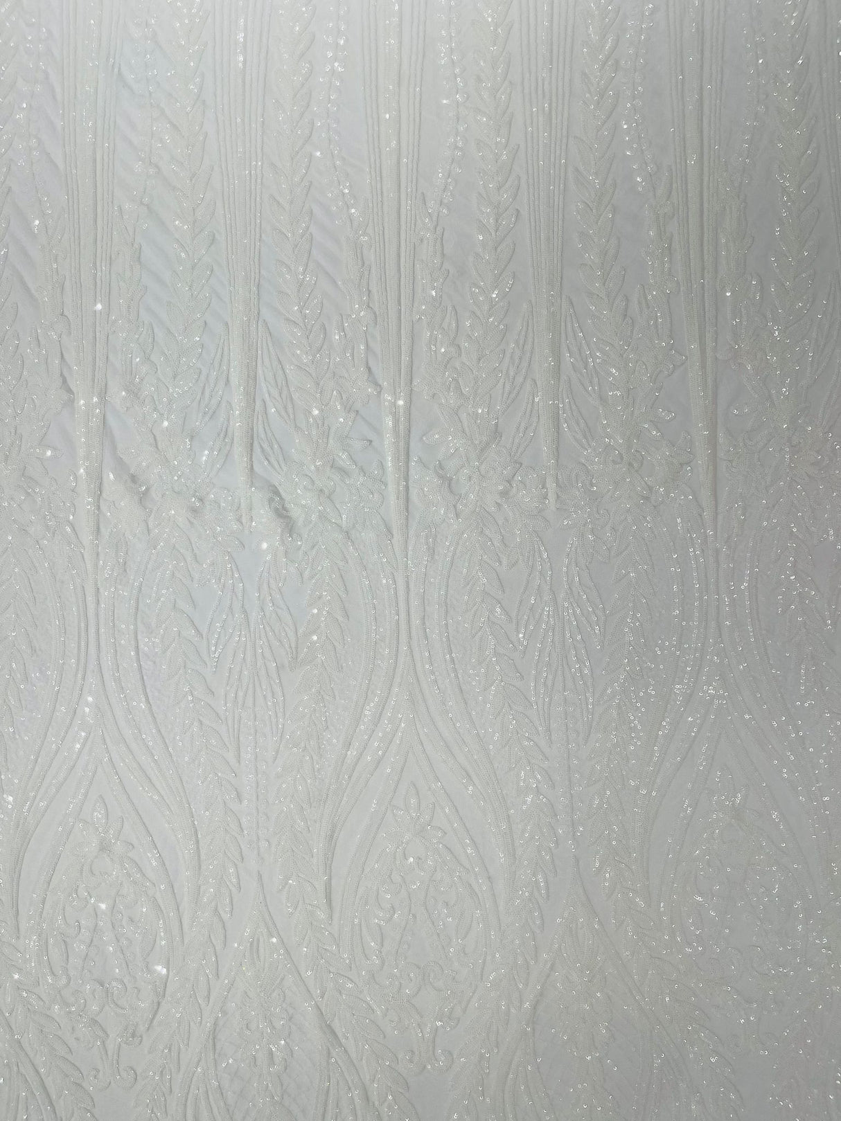 Damask Sequin Fabric - Damask Sequin Mesh, 54" Width (1 Yard)