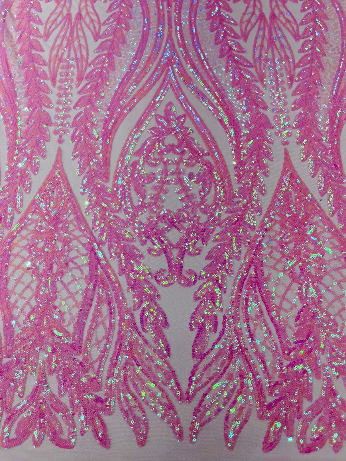 Damask Sequin Fabric - Damask Sequin Mesh, 54" Width (1 Yard)