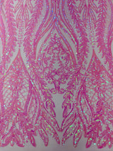 Damask Sequin Fabric - Damask Sequin Mesh, 54" Width (1 Yard)