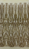 Damask Sequin Fabric - Damask Sequin Mesh, 54" Width (1 Yard)