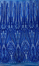 Damask Sequin Fabric - Damask Sequin Mesh, 54" Width (1 Yard)