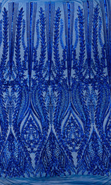 Damask Sequin Fabric - Damask Sequin Mesh, 54" Width (1 Yard)
