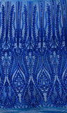 Damask Sequin Fabric - Damask Sequin Mesh, 54" Width (1 Yard)