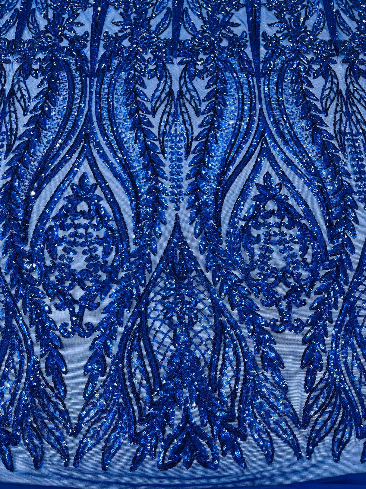 Damask Sequin Fabric - Damask Sequin Mesh, 54" Width (1 Yard)
