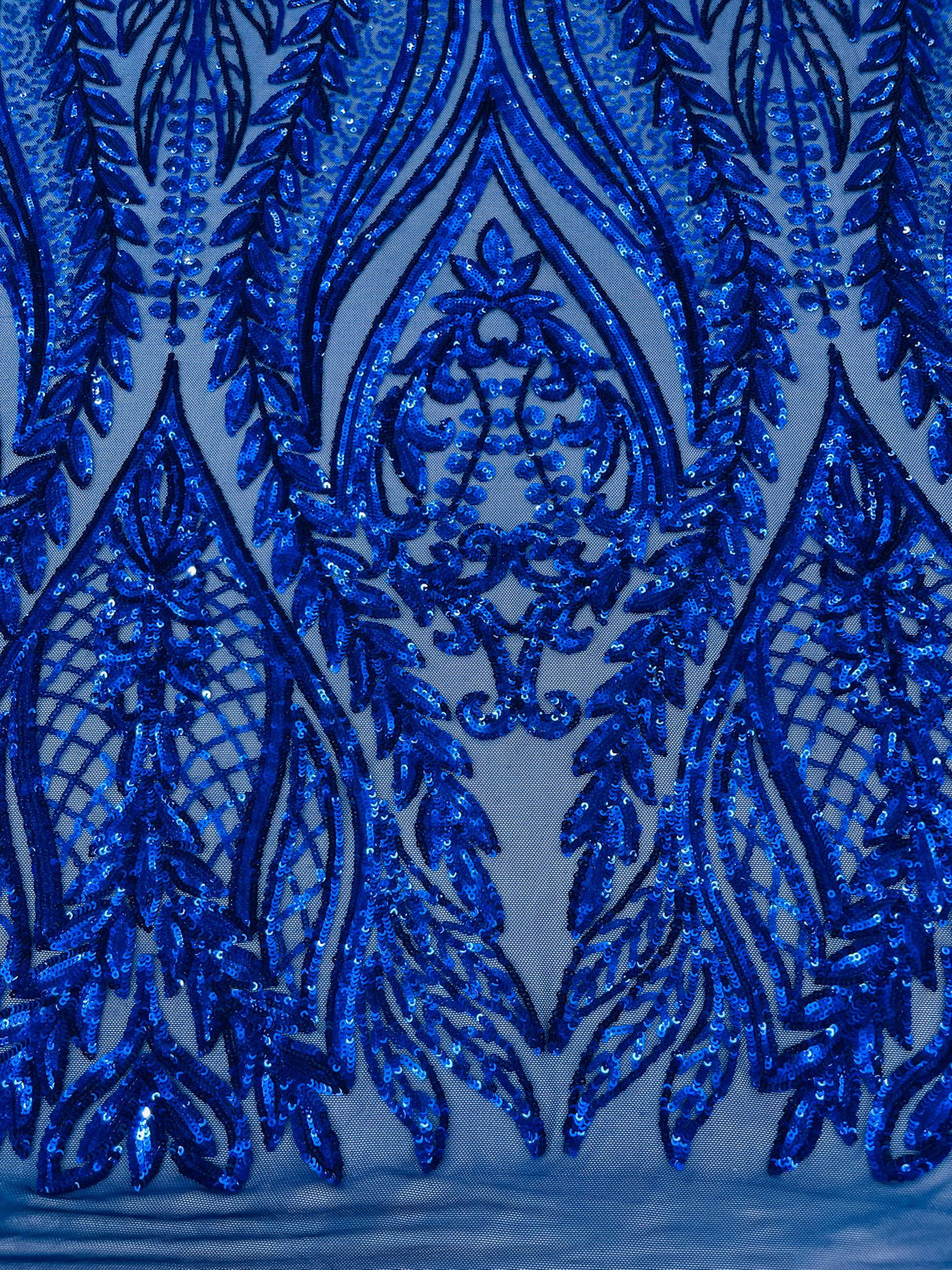 Damask Sequin Fabric - Damask Sequin Mesh, 54" Width (1 Yard)