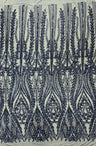 Damask Sequin Fabric - Damask Sequin Mesh, 54" Width (1 Yard)