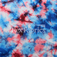 Dark Autumn Poly Spandex Fabric - Watercolor Marble Print, Royal/Coral, Orange/Pink, Green, 58/60" Width (1 Yard)