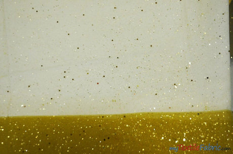 Tulle Glitter With Sequins Polyester Fabric - Glitter Embellished Sheer Tulle, Multiple Colors, 58/60" Width (1 Yard)
