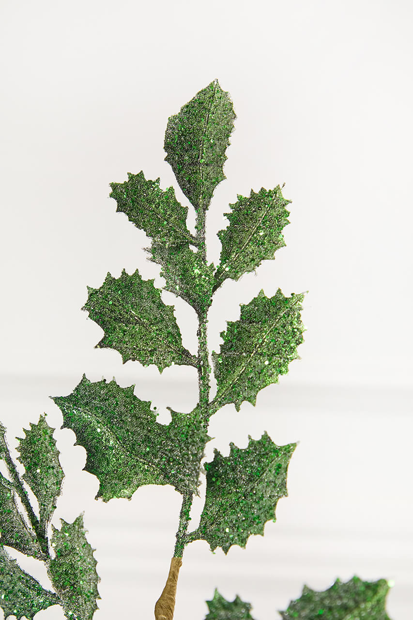 23" Dark Green Shimmer Metallic Holly