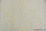 Wedding Bliss 100 Percent Polyester Chiffon Fabric - 3D Floral Embroidery, Semi Sheer, 52" Width, 4 Colors (1 Yard)
