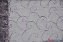 Ferial Organza Embroidery Polyester Fabric - Embroidered Floral Sheer With Sequins, 52/54" Width, Multiple Colors (1 Yard)