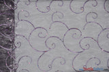 Ferial Organza Embroidery Polyester Fabric - Embroidered Floral Sheer With Sequins, 52/54" Width, Multiple Colors (1 Yard)