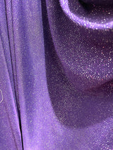 Selena Polyester Spandex Fabric - Dark Purple Shiny Iridescent Glitter, 50-54" Width, 36" Length (1 Yard)