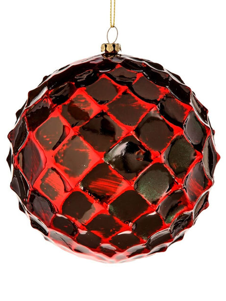 12 CM Dark Red Honeycomb Christmas Ball Ornament
