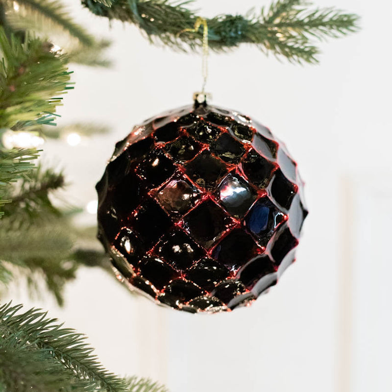 10 CM Honeycomb Ball Ornament Dark Red
