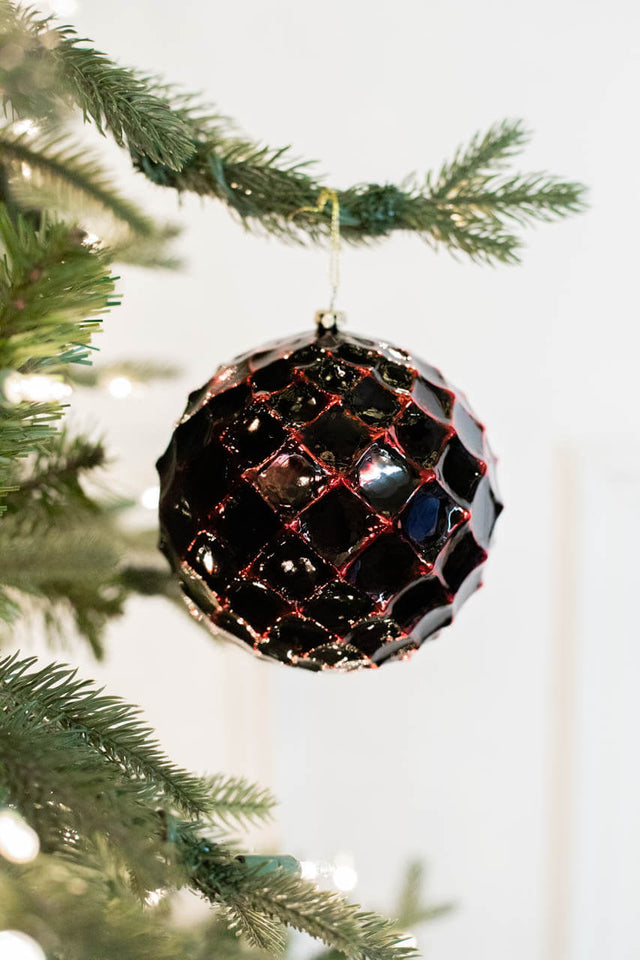 10 CM Honeycomb Ball Ornament Dark Red