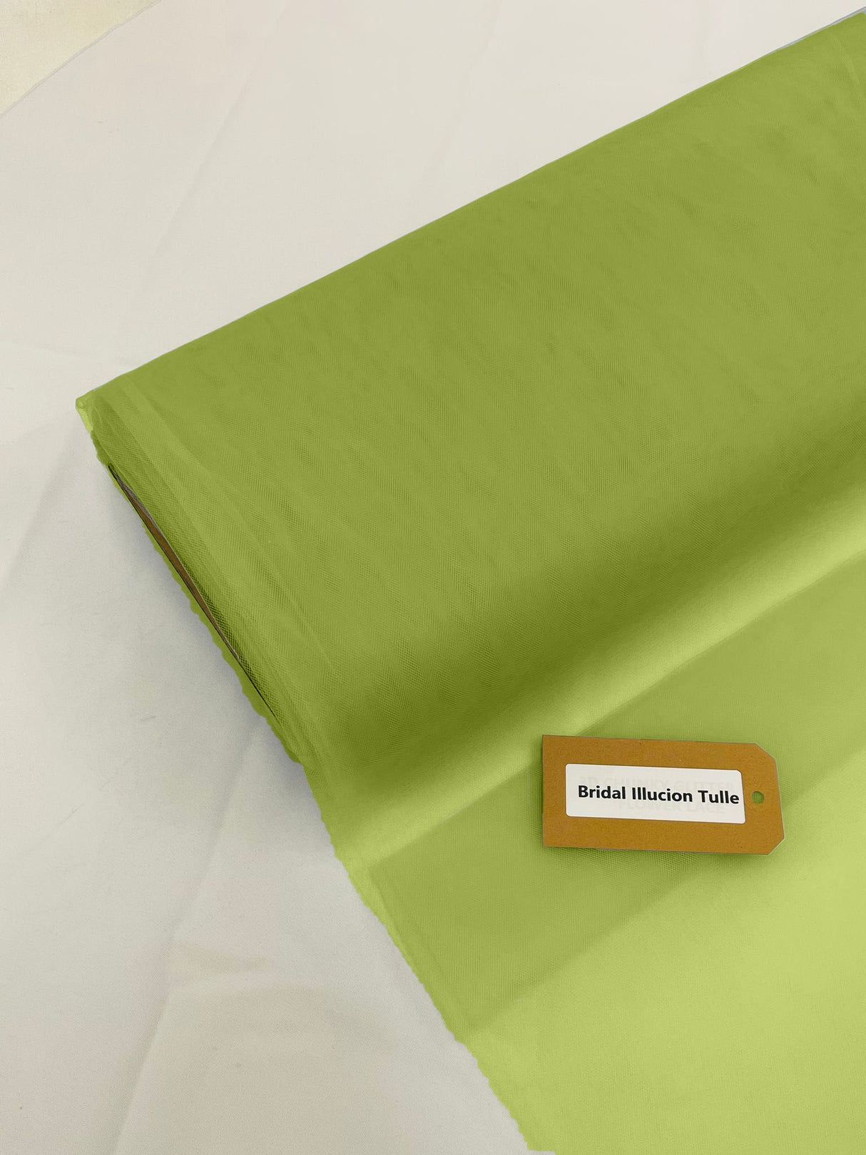 Bridal Illusion Tulle Polyester Fabric - Dark Sage Green, 108" Width (1 Roll)