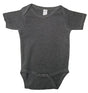 Lucky Friends 701 100 Percent Cotton Fabric - Charcoal Grey, Short Sleeve Baby Onesie, Snap Buttons (0/3-12/18)