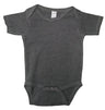 Lucky Friends 701 100 Percent Cotton Fabric - Charcoal Grey, Short Sleeve Baby Onesie, Snap Buttons (0/3-12/18)