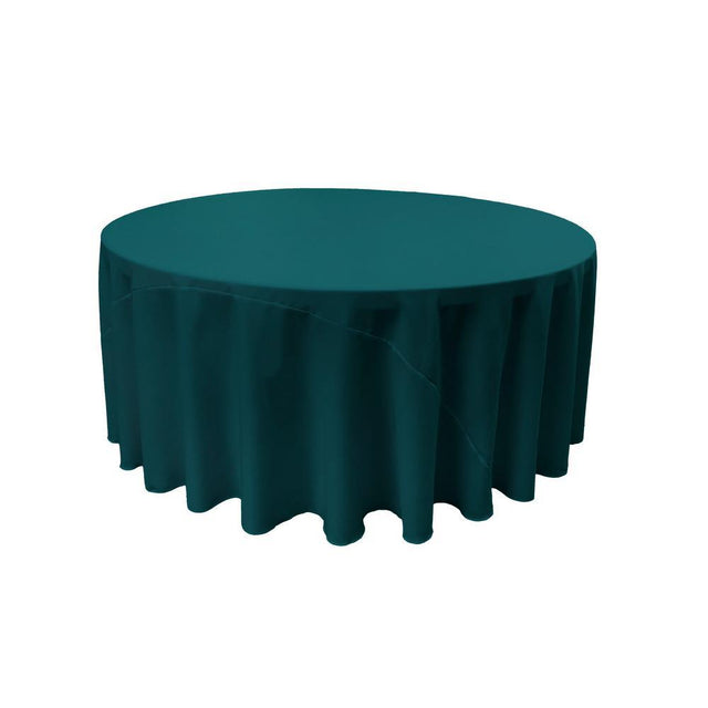 Dark Teal 100% Polyester Round Tablecloth 120″