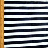 Navy and White Nylon Spandex Swim Knit 1/2 Stripe