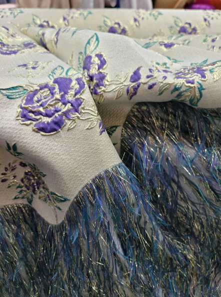 Metallic Brocade Eyelash Jacquard Purple