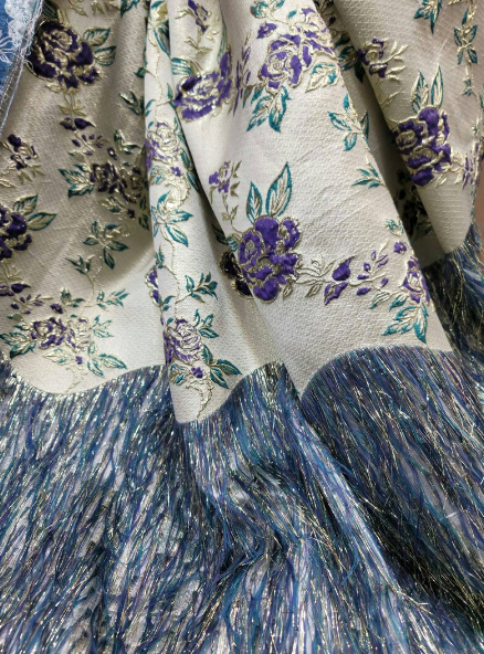 Metallic Brocade Eyelash Jacquard Purple