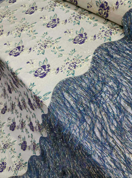 Metallic Brocade Eyelash Jacquard Purple