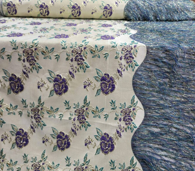 Metallic Brocade Eyelash Jacquard Purple