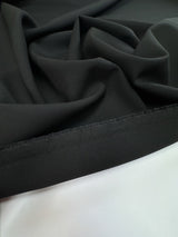 Black Polyester Viscose Cotton Elastane Double Weave