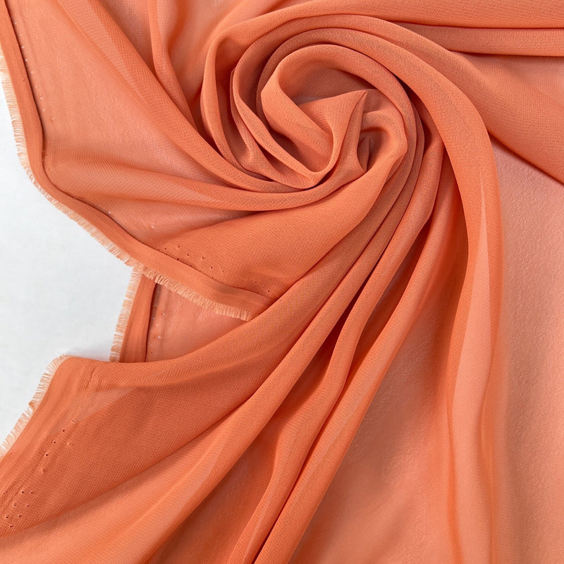 Polyester Chiffon Crepe Orange-Pink