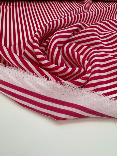 Silk Crepe Pink Striped