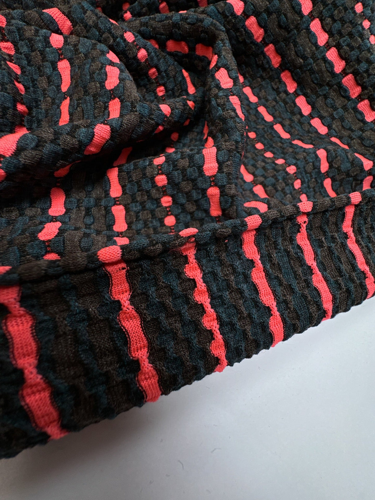 Cotton Elastane Jacquard Striped Fabric