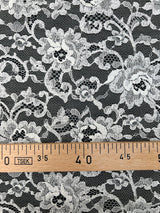 Cotton Lace Mesh Floral White Beige