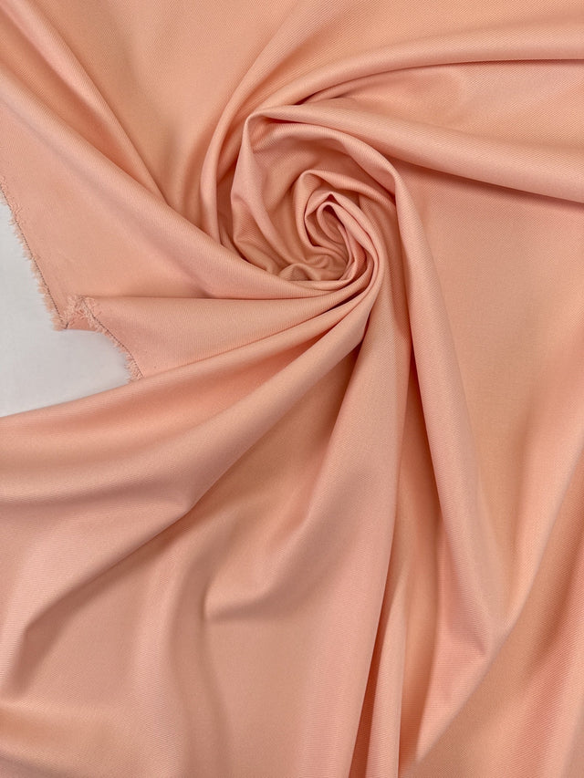 Pink Polyester Viscose Stretch Twill