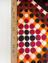 Polyester Elastane Sateen Printed Brown Orange