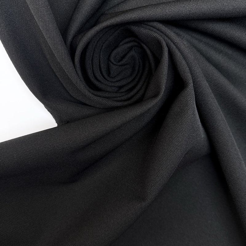 Black Polyamide Viscose Elastane Twill
