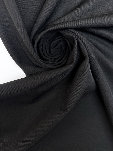 Black Polyamide Viscose Elastane Twill