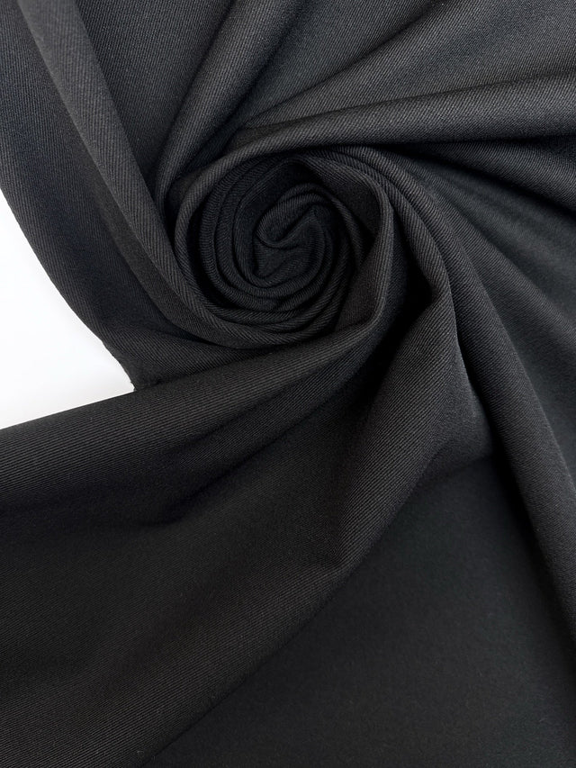 Black Polyamide Viscose Elastane Twill